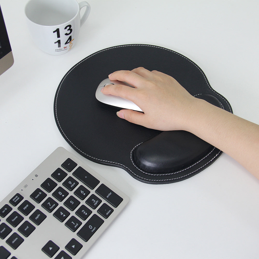 PU leather wrist guard mouse pad Electronics DealSniper.net Black