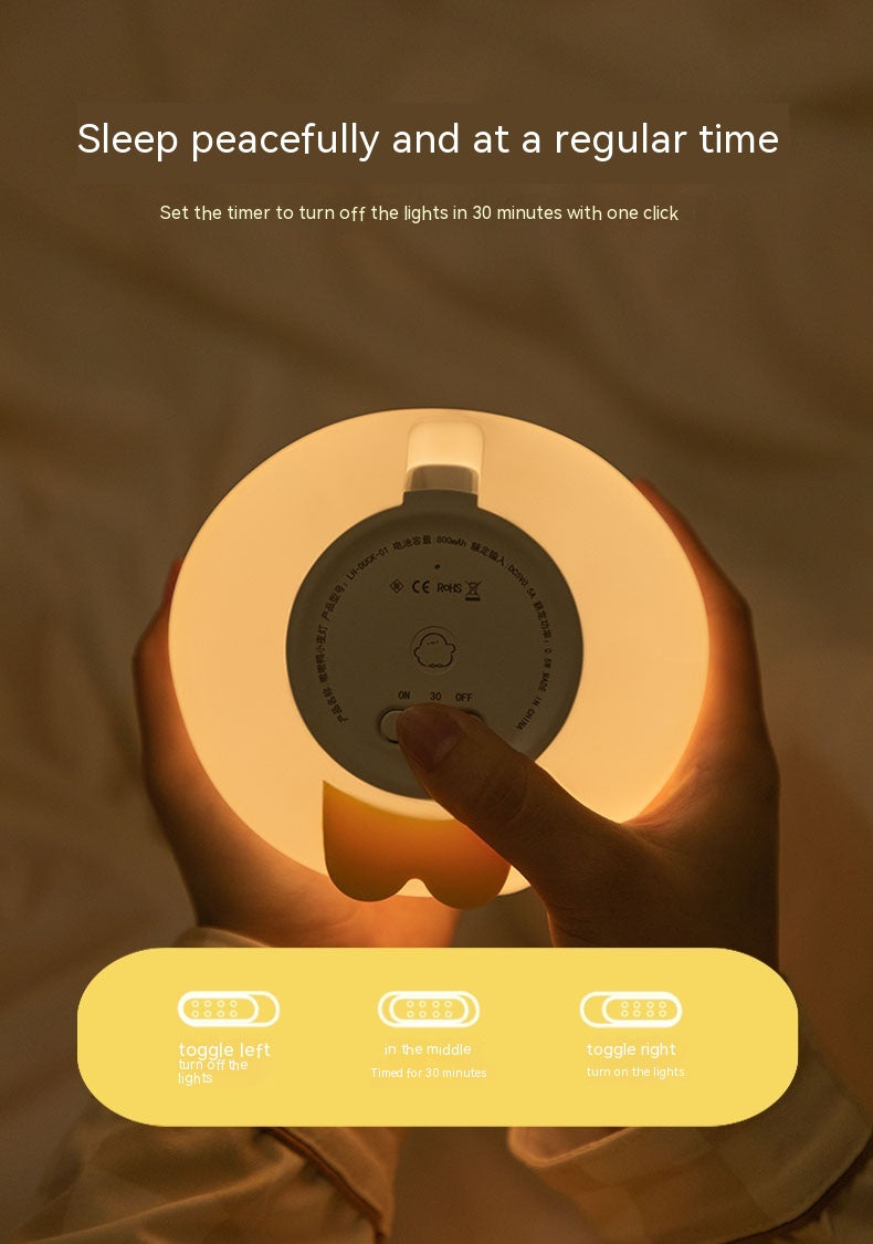Cute Duck LED Night Lamp Cartoon Silicone USB Rechargeable Home Decor Gym From House