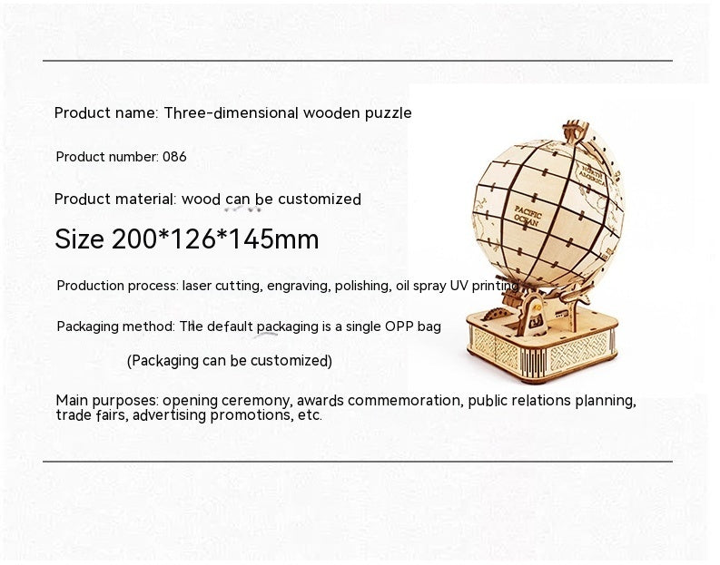 Earth Instrument Puzzle Wooden Assembly Model Educational Toys Kids DealSniper.net