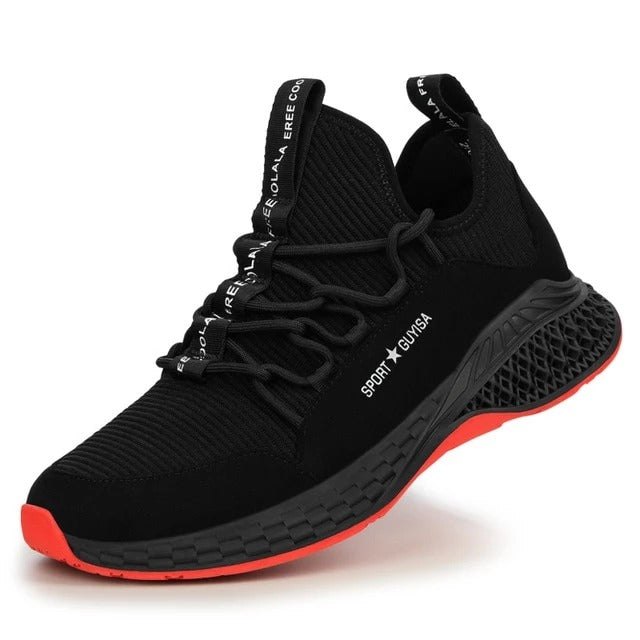 Autumn Steel Toe Work Safety Shoes for Men Puncture Proof Security Boots Men DealSniper.net 36 Black red