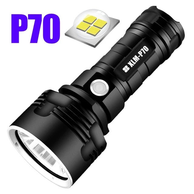 Strong Flashlight Focusing Led Flash Light Rechargeable Super Bright LED Outdoor Xenon Lamp Outdoor DealSniper.net P20 No Battery
