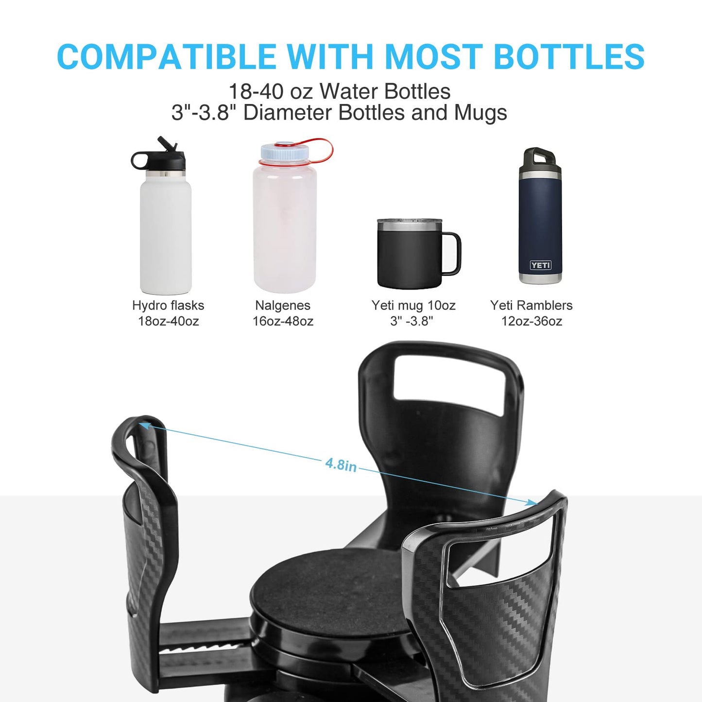 Car Drinking Bottle Holder 360 Degrees Rotatable Water Cup Holder Sunglasses Phone Organizer Storage Car Interior Accessories Vehicle DealSniper.net