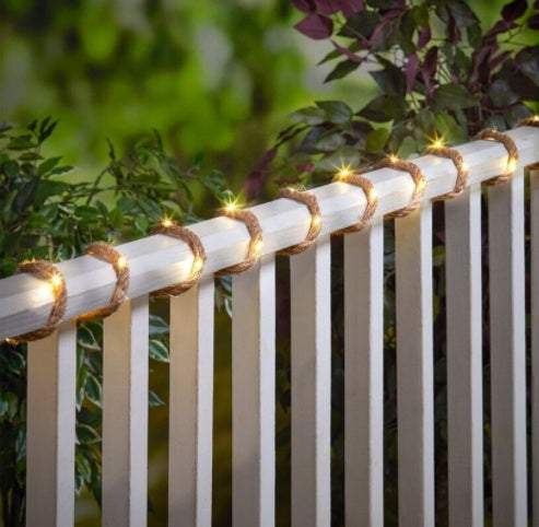 Solar Hemp Rope String Copper Wire LED Light Outdoor DealSniper.net