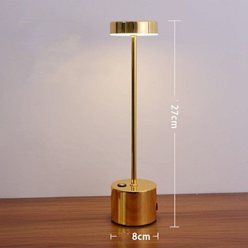 American Style Rechargeable LED Restaurant Touch Table Lamp Home Decor Gym From House Iron electrophoretic gold