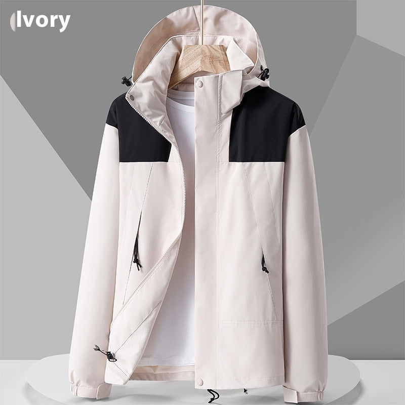 Hooded Windbreaker Unisex Fashion Color block Men DealSniper.net