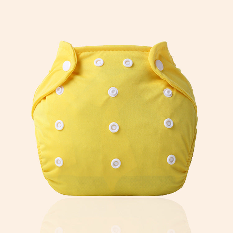 Increase diaper pants washable diapers can adjust the baby can pull pants pants waterproof waterproof diapers pants Kids DealSniper.net Yellow Grid