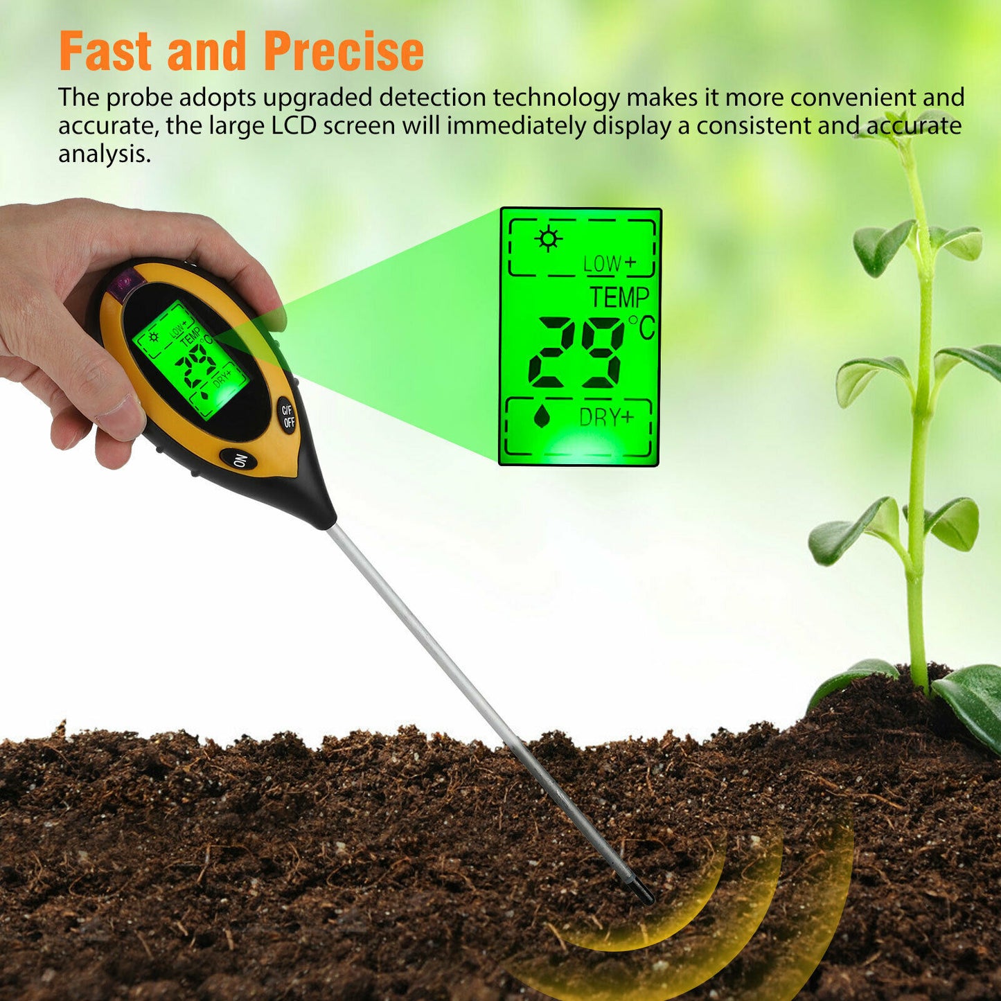 Soil PH And Moisture Light Intensity Test Meter Plant Tester For Plants Growth Garden DealSniper.net