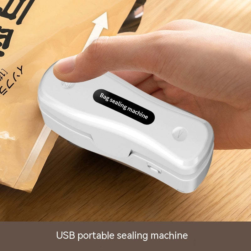 Rechargeable Small USB Mini Sealing Machine Portable Kitchen Gadgets Kitchen DealSniper.net Milky White USB