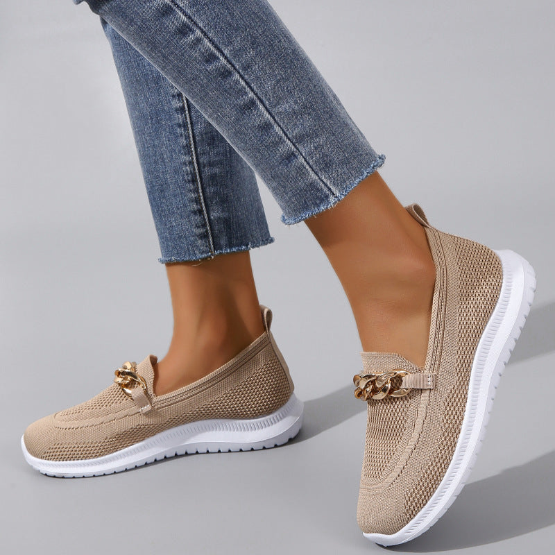 Chain Flats Shoes Women Mesh Sports Walking Shoes Women DealSniper.net