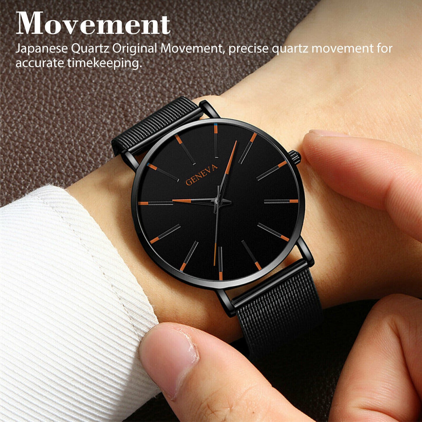 Luxury Men's Quartz Watch Stainless Steel Analog Ultra Thin Waterproof Business Men DealSniper.net