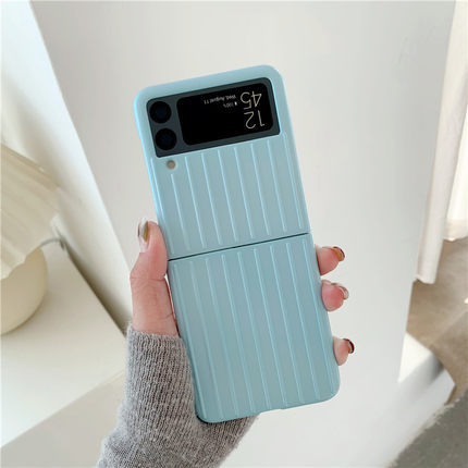 Folding Screen Trolley Case Ultra-thin All-inclusive Mobile Phone Case Phones DealSniper.net Sky Blue Samsung Z Flip3