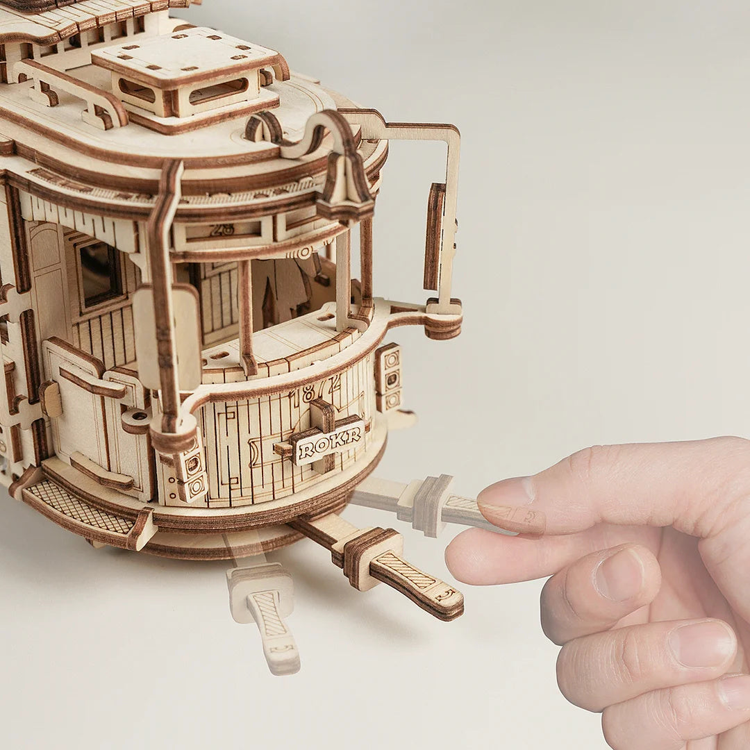 Classic City Tram 3D Wooden Puzzle LK801 Building Toys Kids DealSniper.net