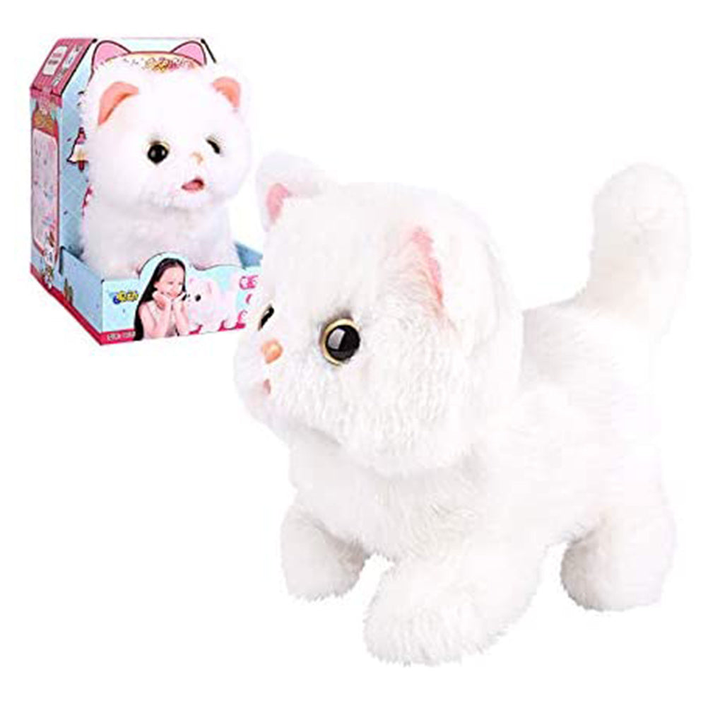 Electric Kitty Plush Toy Simulation Cat Walking Cry Girl Toy Kids DealSniper.net as picture