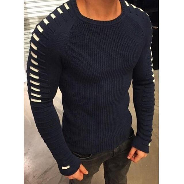 Lezde Striped Long Sleeve Men DealSniper.net Navy blue L
