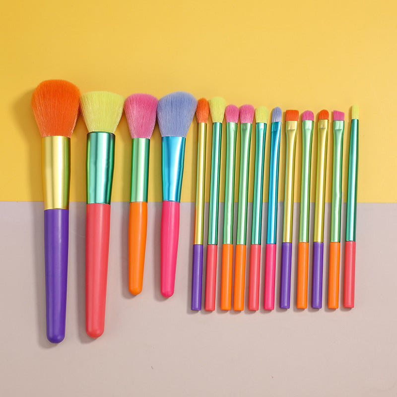 Makeup Brush Set 15pcs Multicolor Colourful Makeup Brushes Beauty dealsniper-net