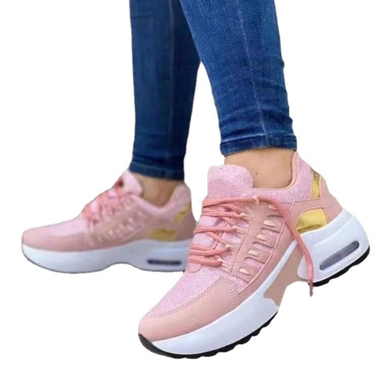 Lace Up Sneakers Women Wedge Heel Running Sports Shoes Women DealSniper.net
