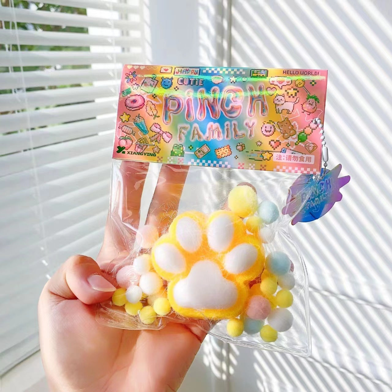 Decompress Squeezing Toy Cat's Paw Pressure Reduction Toy Kids DealSniper.net Yellow