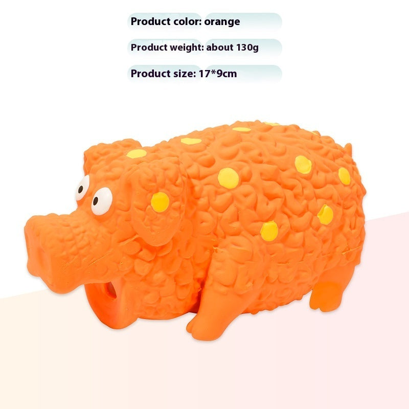 Pet Toy Latex Sounding Toy Curly Pig Bite-resistant Molar Dog Toy Pets dealsniper-net Orange