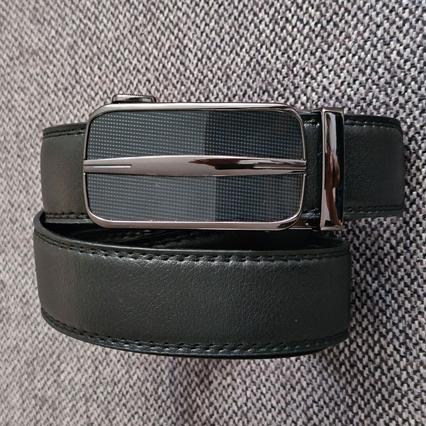 Microfiber Leather Mens Ratchet Belt Belts For Men Adjustable Size, Slide Buckle Men DealSniper.net