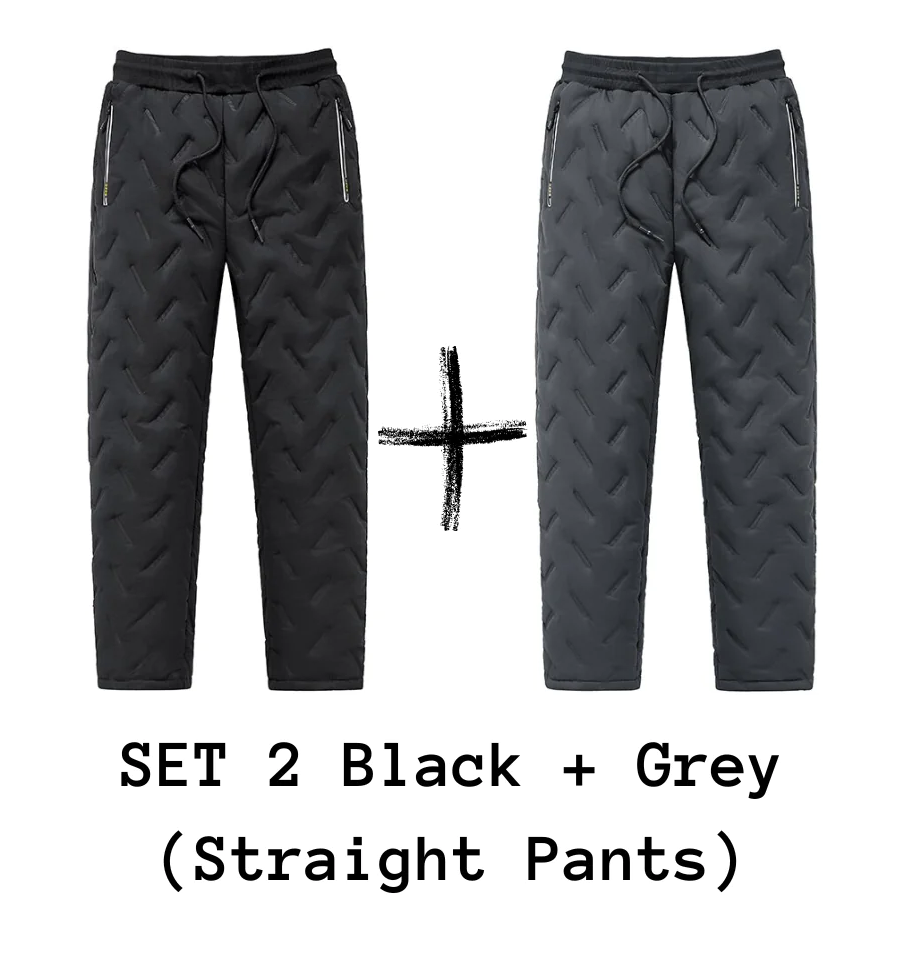 Men's Trousers Winter Velvet Thickening Loose Fleece Pants With Zip Pocket Large Size Windproof Warm Jogging Pants Men DealSniper.net Straight Pants 2XL