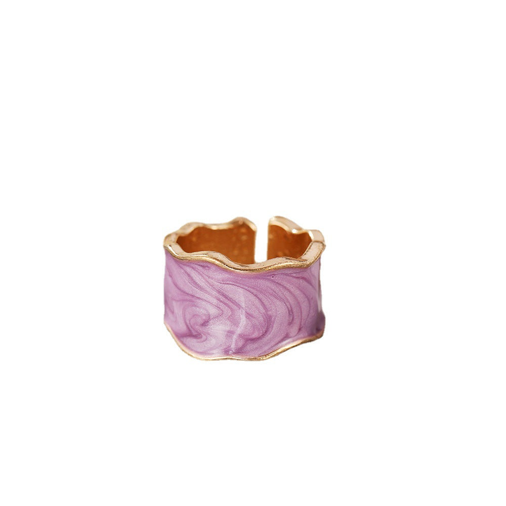 European And American Cross-border Enamel Drip Glaze Ring Jewelry DealSniper.net