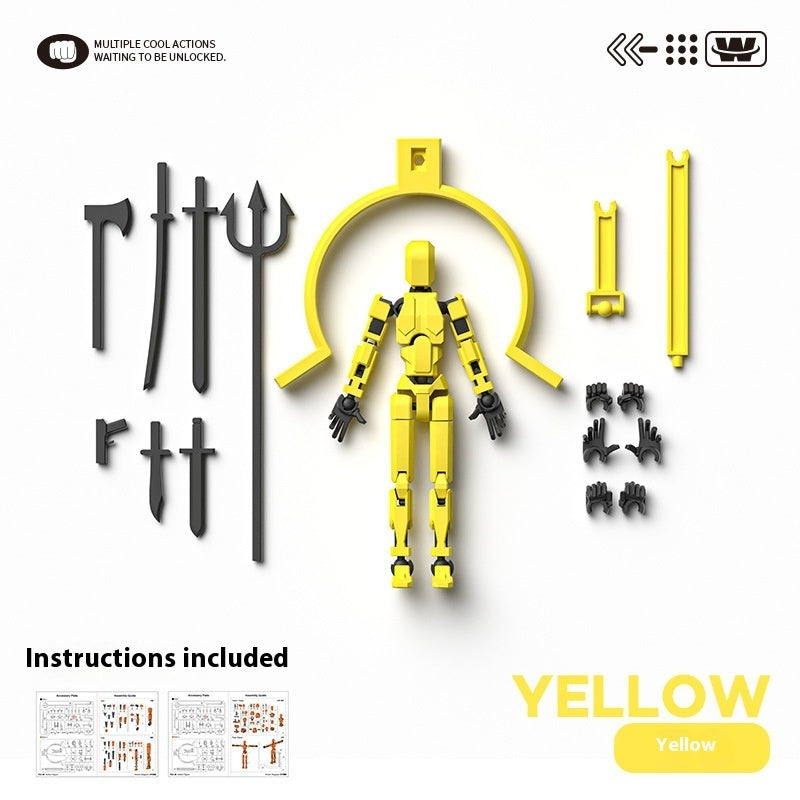 Large Magnetic 3D Printing Joint Doll Decompression Model Kids DealSniper.net Magnetic Yellow