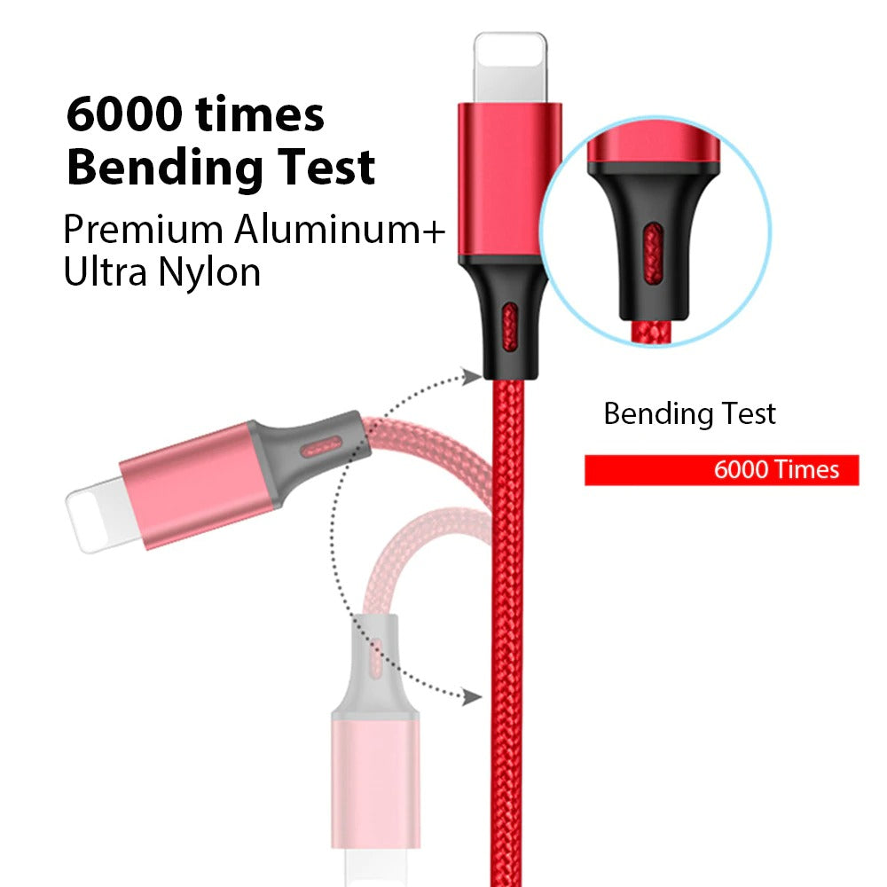 3 In 1 USB Cable For 'IPhone XS Max XR X 8 7 Charging Charger Phones DealSniper.net
