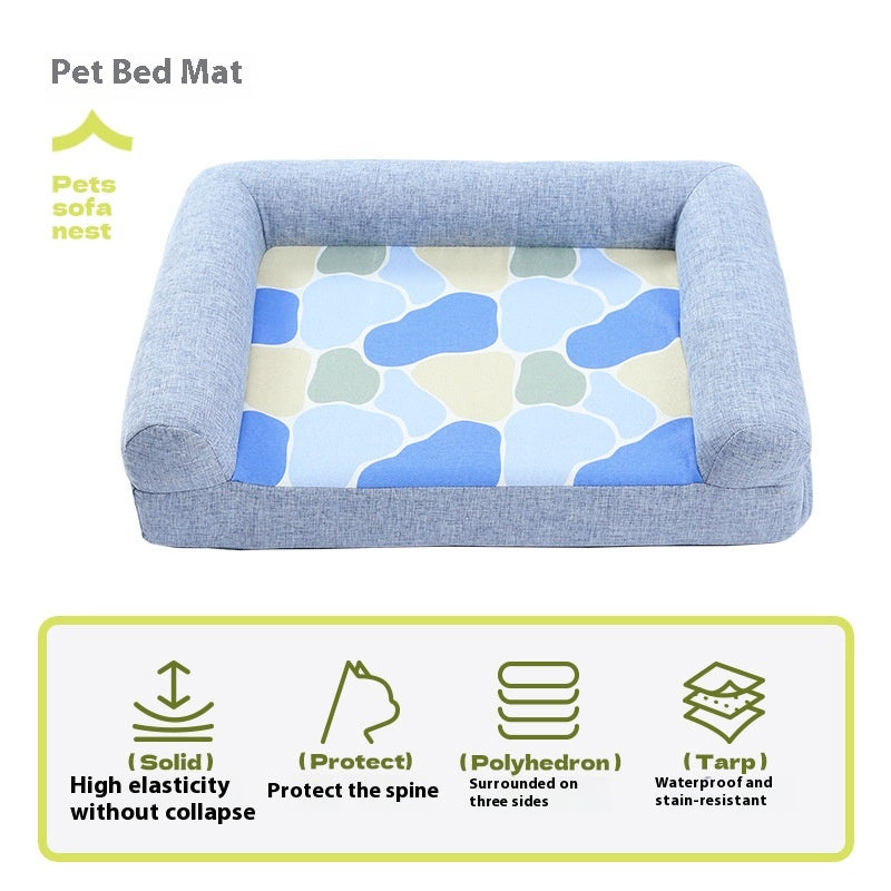 Pet Sofa Four Seasons Universal Kennel Dog Mat Pets dealsniper-net Sky Blue M