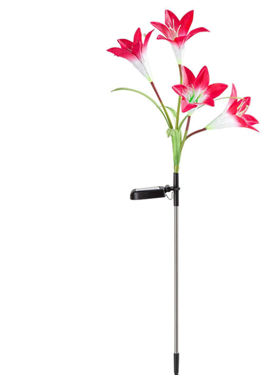 Solar Lily Flower Lights LED Solar Garden Light Lawn Light Garden dealsniper-net Red