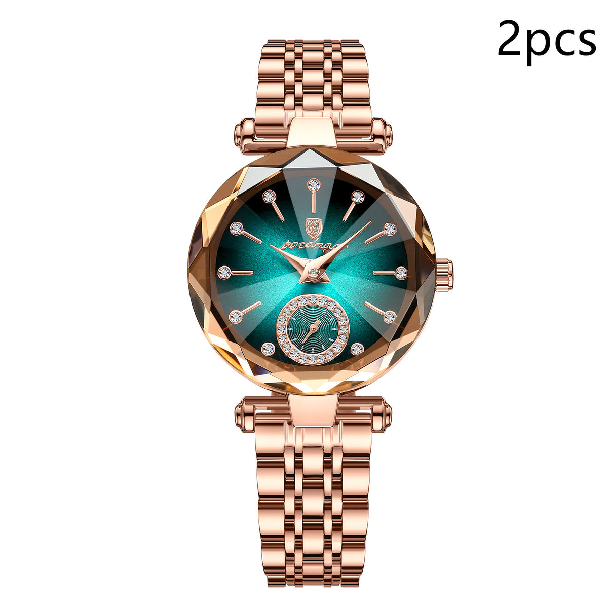 Casual Fashion Waterproof Quartz Watch Ladies Jewelry DealSniper.net Blue 2pcs