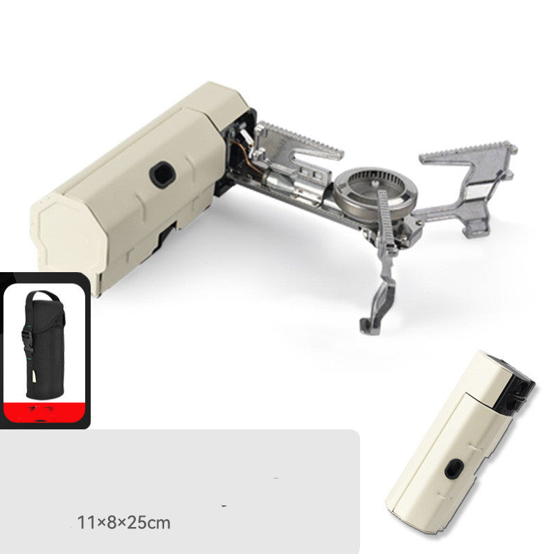 Camping Gas Stove Portable Folding Cassette Stove Outdoor Hiking BBQ Travel Cooking Grill Cooker Gas Burner Food Heating Tool Kitchen Gadgets Kitchen DealSniper.net White With Buggy Bag