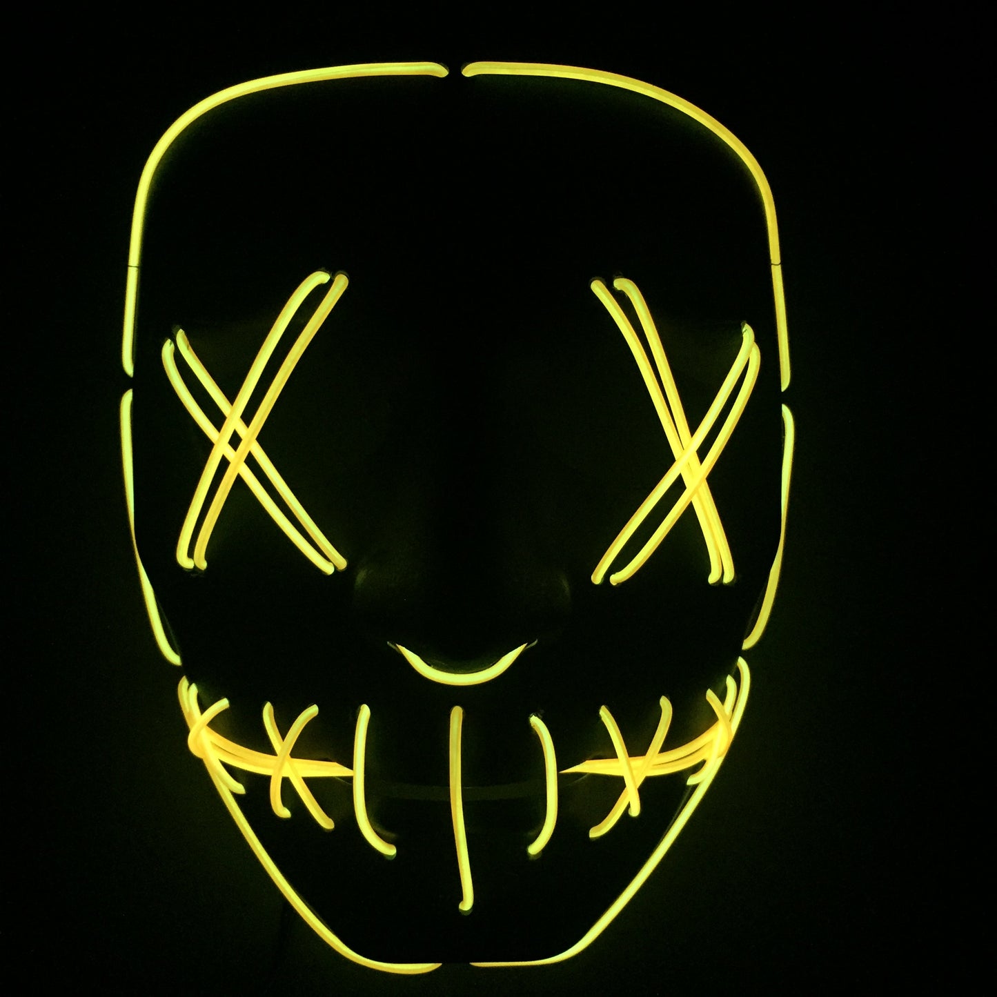 Halloween Led Glowing Full Face Mask Holidays DealSniper.net yellow Black shell