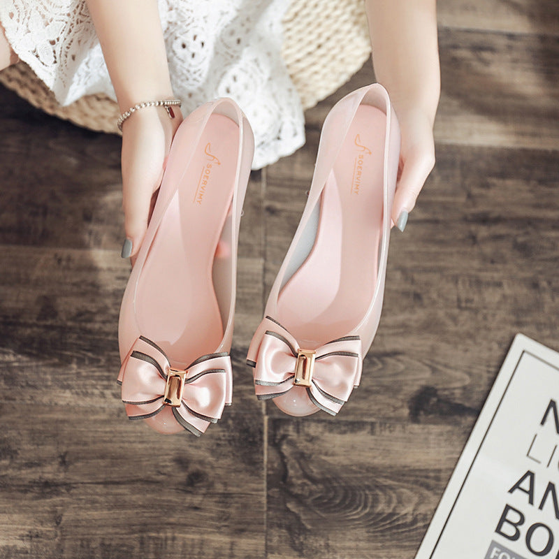 Fashion Single Shoes Women Casual Flat Jelly Solid Color Women DealSniper.net Pink 38