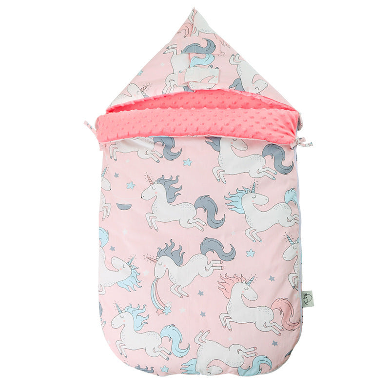 Newborn Baby Blanket Warm Fleece Stroller Cover Quilt Kids DealSniper.net Pink horse