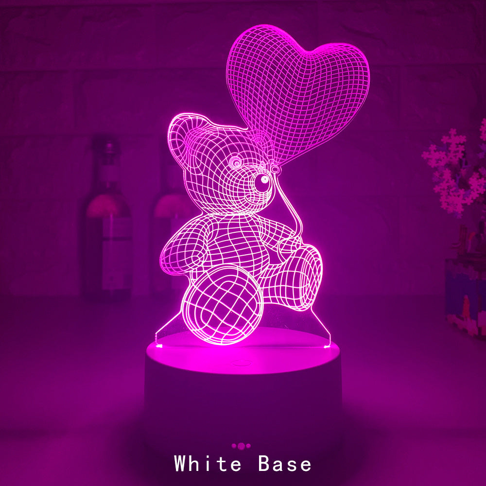 3D Lamp Acrylic USB LED Night Lights Neon Sign Lamp Home Decor DealSniper.net White 16 colors remote