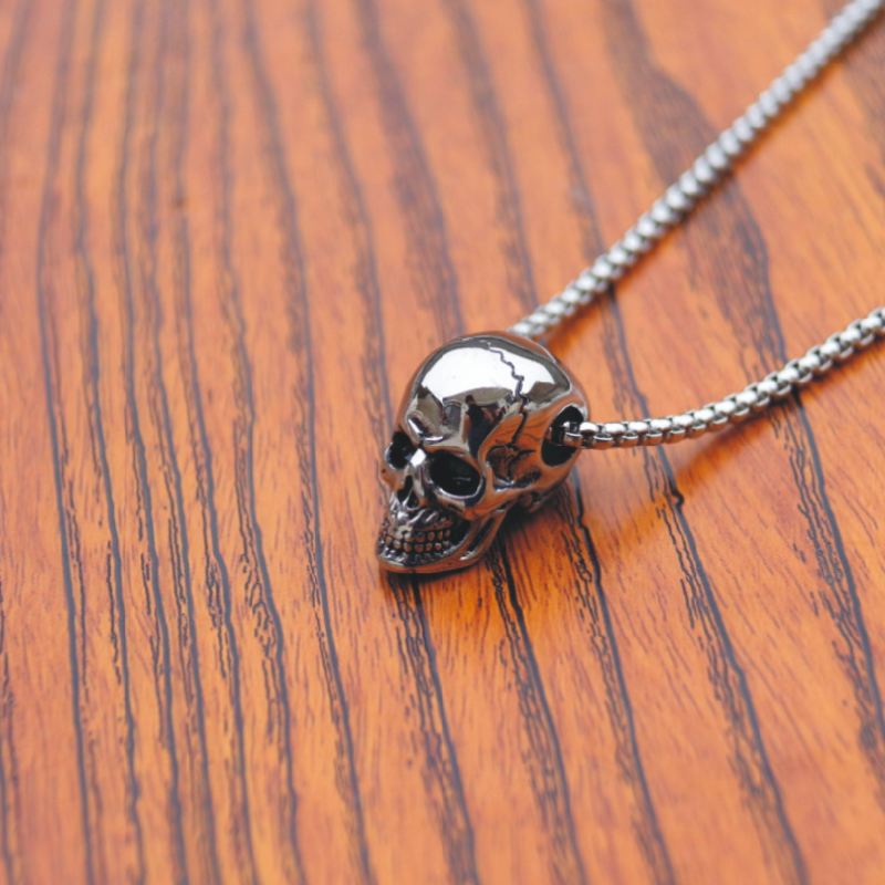 Male titanium steel skull necklace Jewelry DealSniper.net
