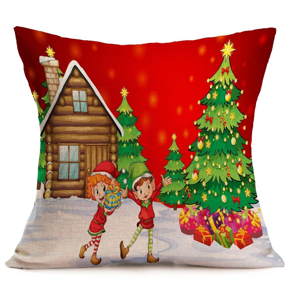 Christmas festive pattern car sofa pillow pillowcase Holidays DealSniper.net 13 43X43