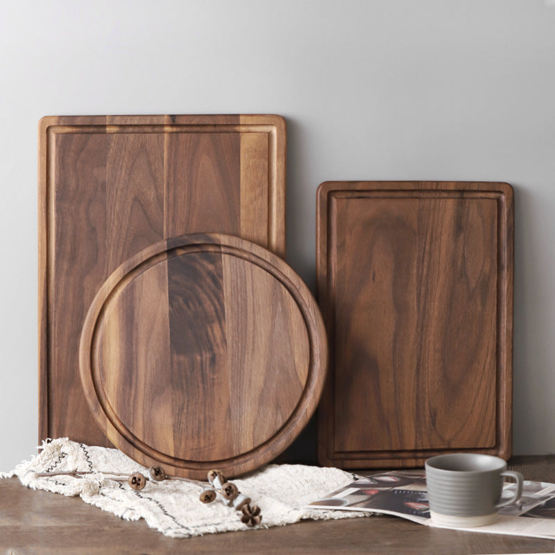 Black Walnut Wood Cutting Board Creative Whole Tray Fruit Kitchen DealSniper.net