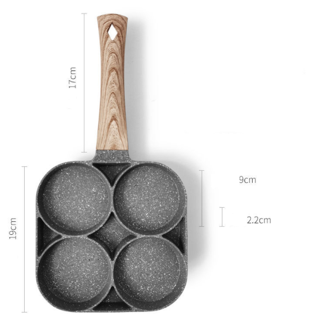 Four Hole Omelette Pan, Non-stick Pan Kitchen dealsniper-net Four hole pot Without brush