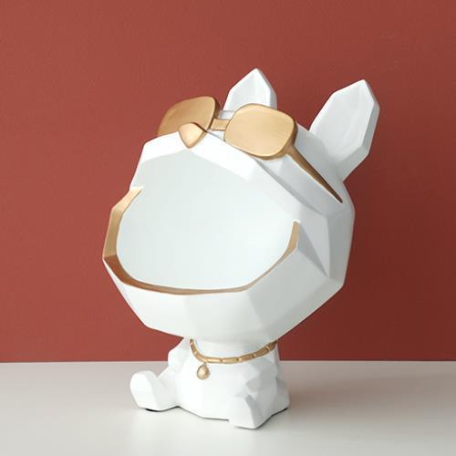 Cool Dog Figurine Big Mouth Dog Storage Box Home Decoration Home Decor DealSniper.net White