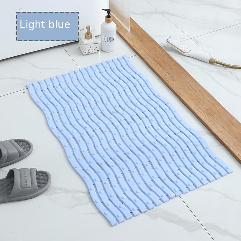 Bathroom Non-slip Simple Shaped Plastic Foot Pad Health DealSniper.net Light Blue 40X70CM