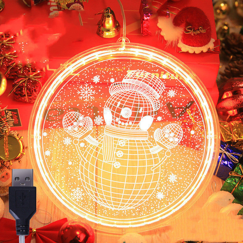 Led String Lamp Single 3d Hanging Lamp Christmas Home Decor Holidays DealSniper.net Snowman