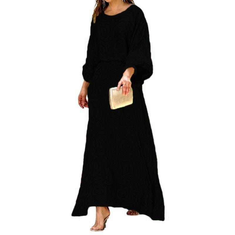 2pcs Women's Dress Suits Fashion Loose Printed Long Sleeve Women DealSniper.net Black 2XL