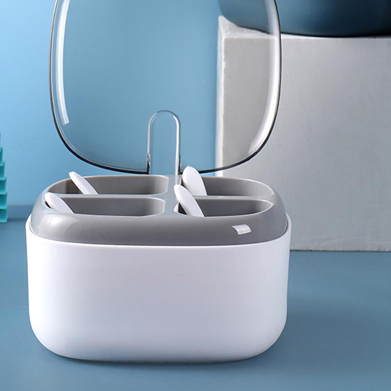 Multi-cell Household Kitchen Seasoning Jar With Lid Kitchen dealsniper-net White