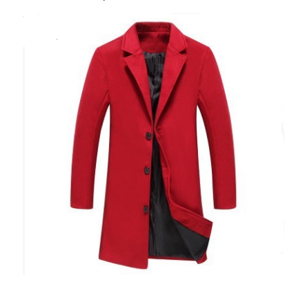Autumn And Winter New Mens Solid Color Casual Business Woolen Coats Men DealSniper.net
