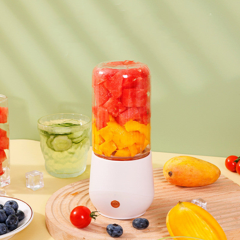 New Wireless Portable Electric Rechargeable Juicer Kitchen DealSniper.net White Stainless steel 4blades USB