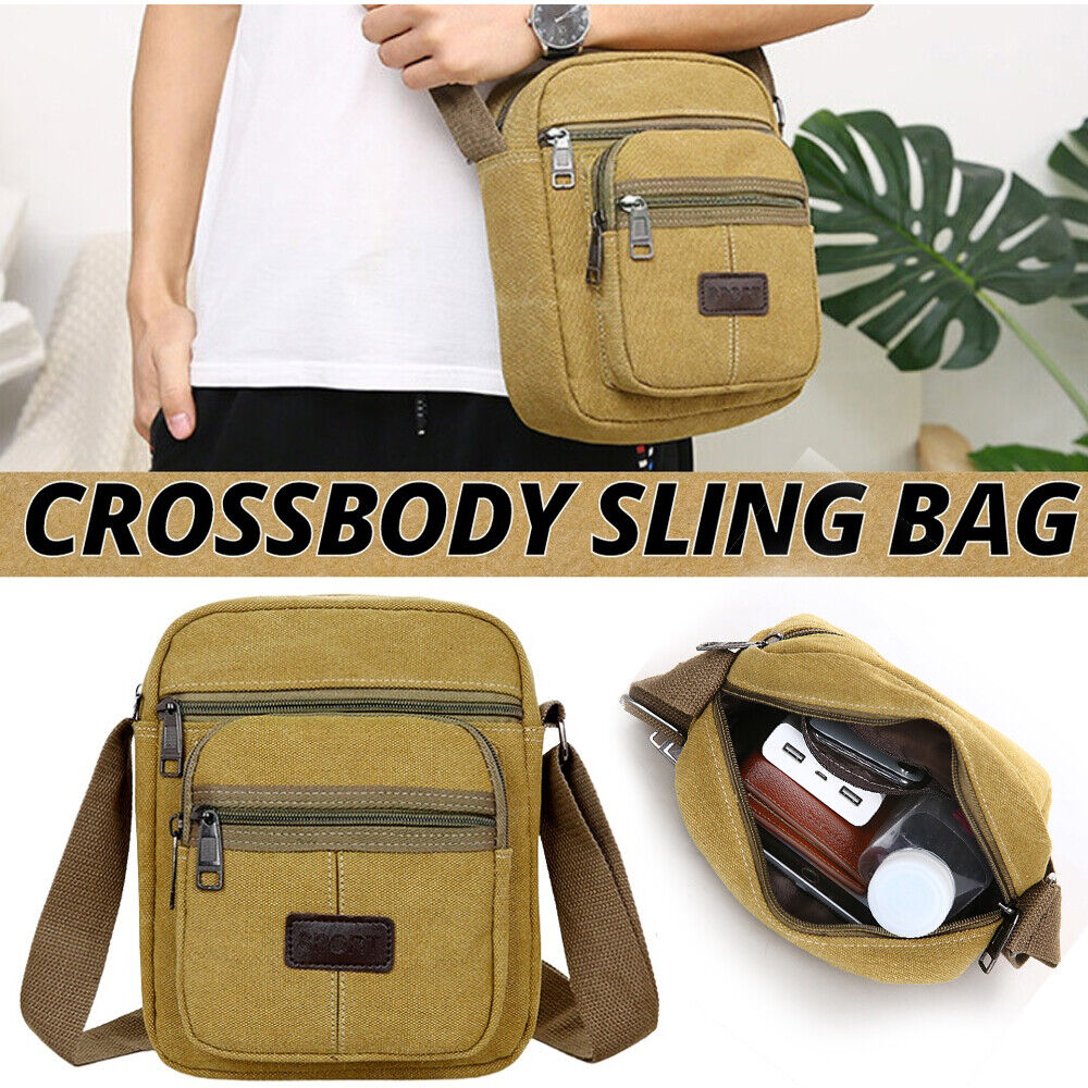Crossbody Bag Canvas Bags Casual Shoulder Satchel Handbag Pouch Messenger Unisex Men DealSniper.net