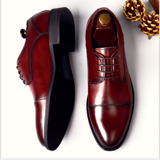 Men's business leather dress shoes, youth shoes, men Men DealSniper.net Red 38