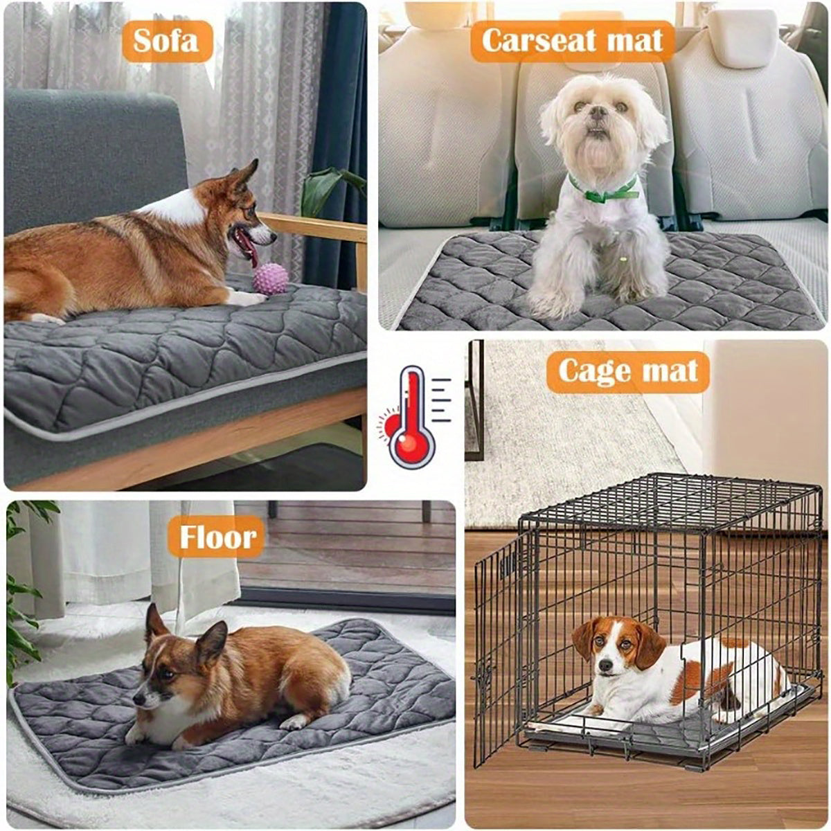 Dog Cat Bed Cat Dog Non-Slip Mat Extra Warm Thermal Pet Pad Pets DealSniper.net
