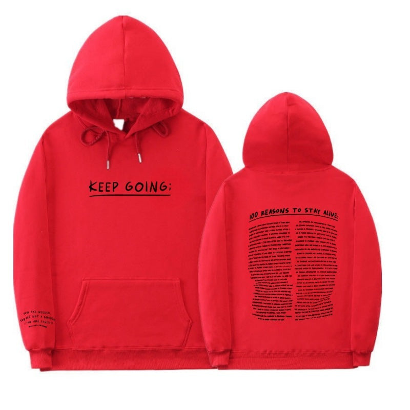 Letter Printing Long-sleeved Drawstring Hooded Sweatshirt Women DealSniper.net